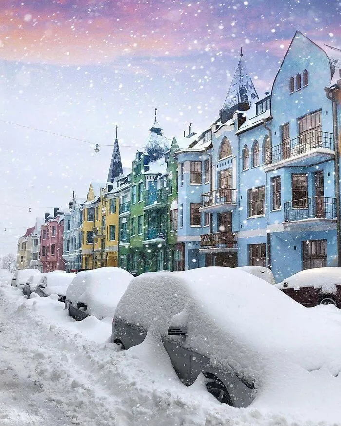 These Snow Covered Cars In Finland