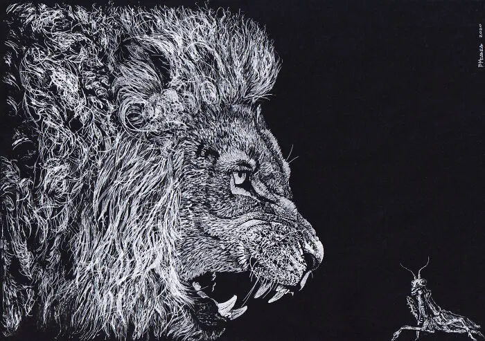 My Daughter Got Me A Black Sketchbook A Couple Of Months Ago, Here Are 47 White Pen Drawings That I Made