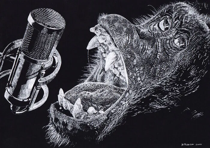 My Daughter Got Me A Black Sketchbook A Couple Of Months Ago, Here Are 47 White Pen Drawings That I Made