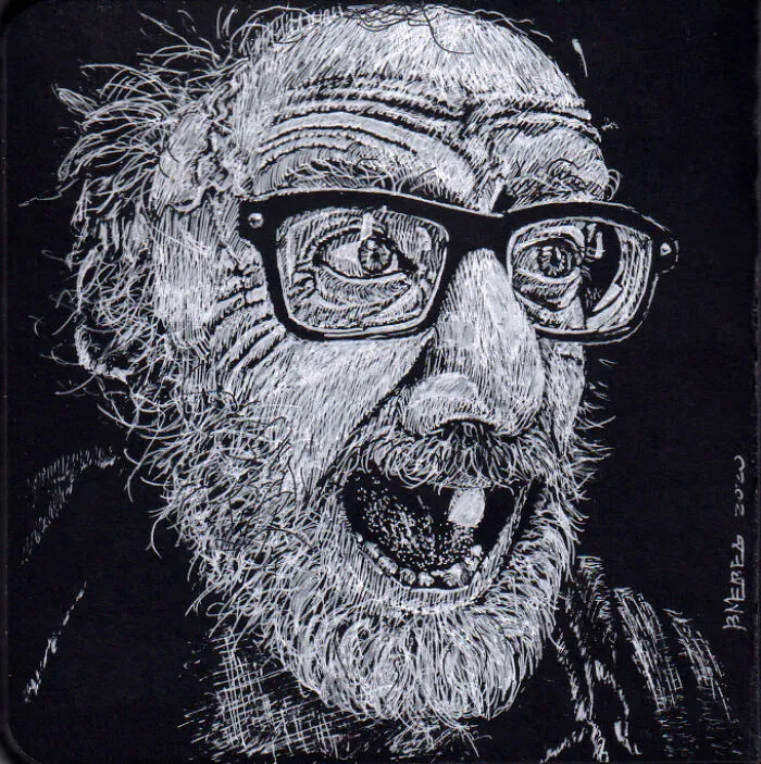 My Daughter Got Me A Black Sketchbook A Couple Of Months Ago, Here Are 47 White Pen Drawings That I Made