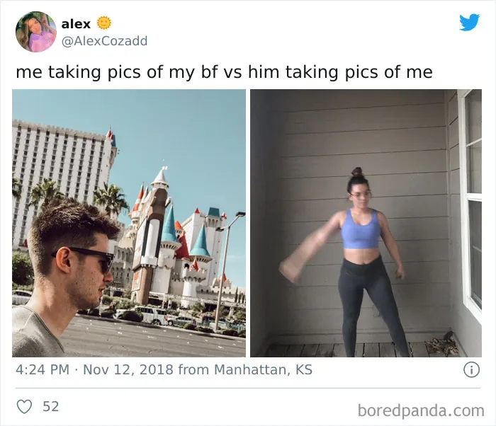 30 Girls Share “Pics I Take Of My Boyfriend Vs. Pics He Takes Of Me” Comparisons (New Pics)