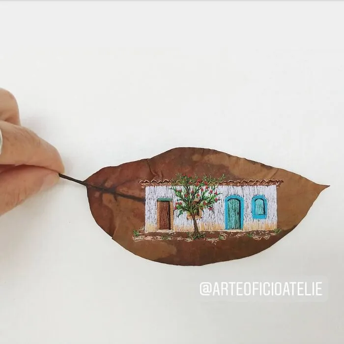 This Brazilian Artist Creates Unique Designs Of Embroidery On Fallen Leaves (109 Pics)