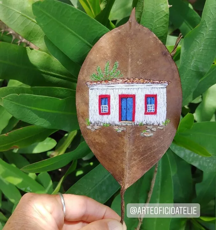 This Brazilian Artist Creates Unique Designs Of Embroidery On Fallen Leaves (109 Pics)