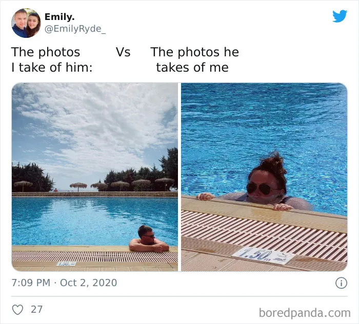 30 Girls Share “Pics I Take Of My Boyfriend Vs. Pics He Takes Of Me” Comparisons (New Pics)