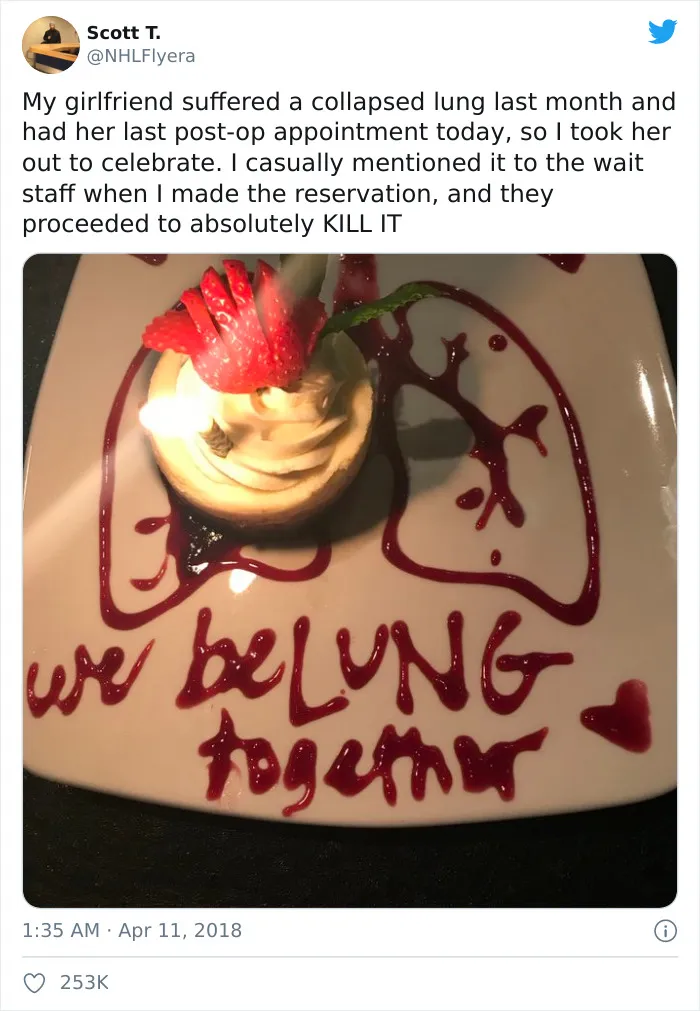 When Waiters Walk The Extra Mile To Show Support For A Post-Op Client