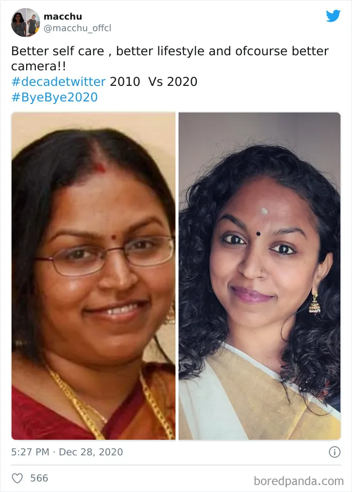 People Share Their Pics For The '2010 Vs. 2020' Challenge, Show What Time Can Do To A Person