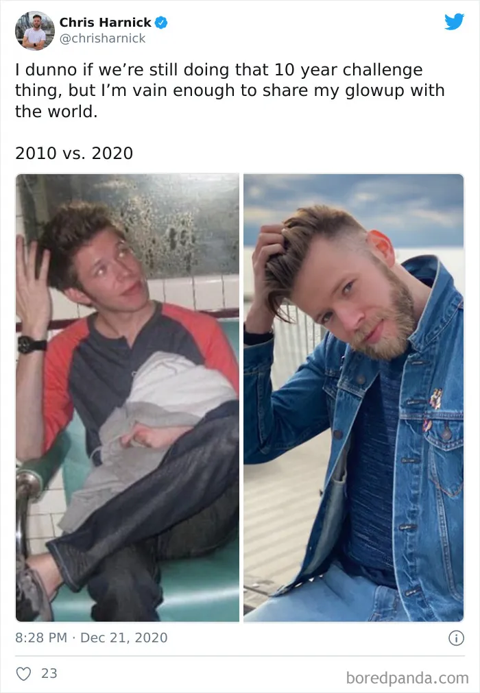 People Share Their Pics For The '2010 Vs. 2020' Challenge, Show What Time Can Do To A Person