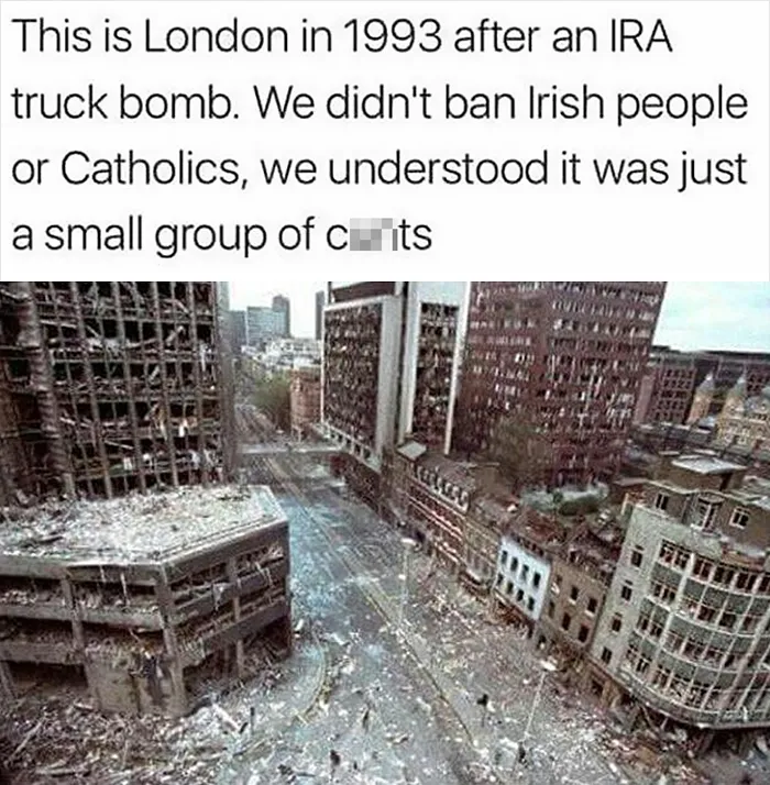 Tweet showing Scottish humor about a 1993 IRA bombing in London.