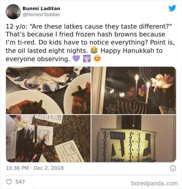 30 Funny Hanukkah Tweets From Exhausted Parents