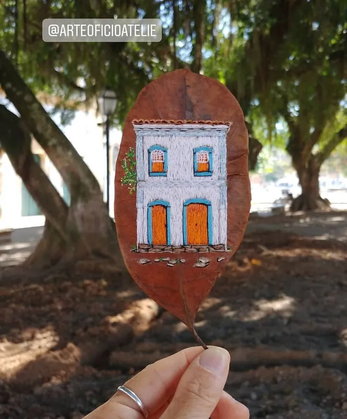 This Brazilian Artist Creates Unique Designs Of Embroidery On Fallen Leaves (109 Pics)