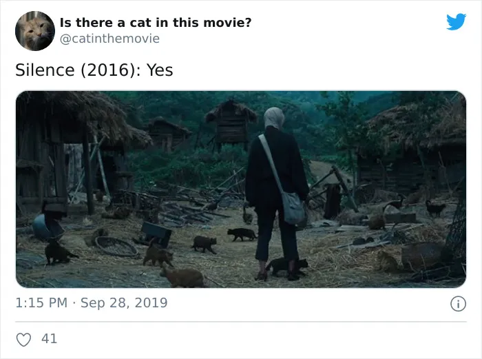 This Twitter Account Asks A Very Important Question: Is There A Cat In This Movie? (30 Pics)