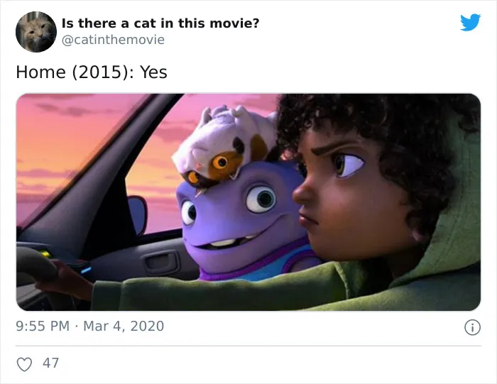 This Twitter Account Asks A Very Important Question: Is There A Cat In This Movie? (30 Pics)