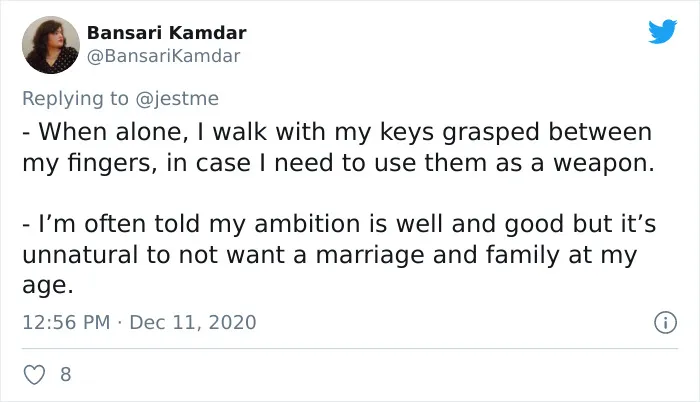 “Tell Me You’re A Woman Without Telling Me You’re A Woman” (30 Tweets)