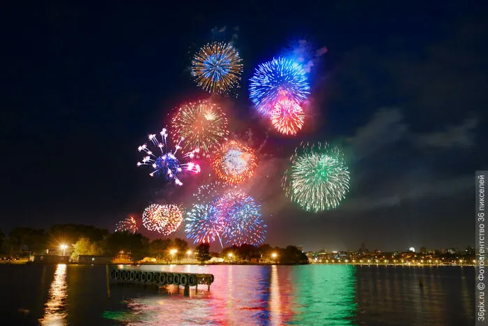 Fireworks For Victory Day.  Voronezh