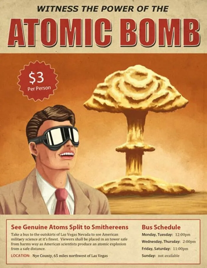1950s Las Vegas. Witness The Power Of The Atomic Bomb For A Mere $3.