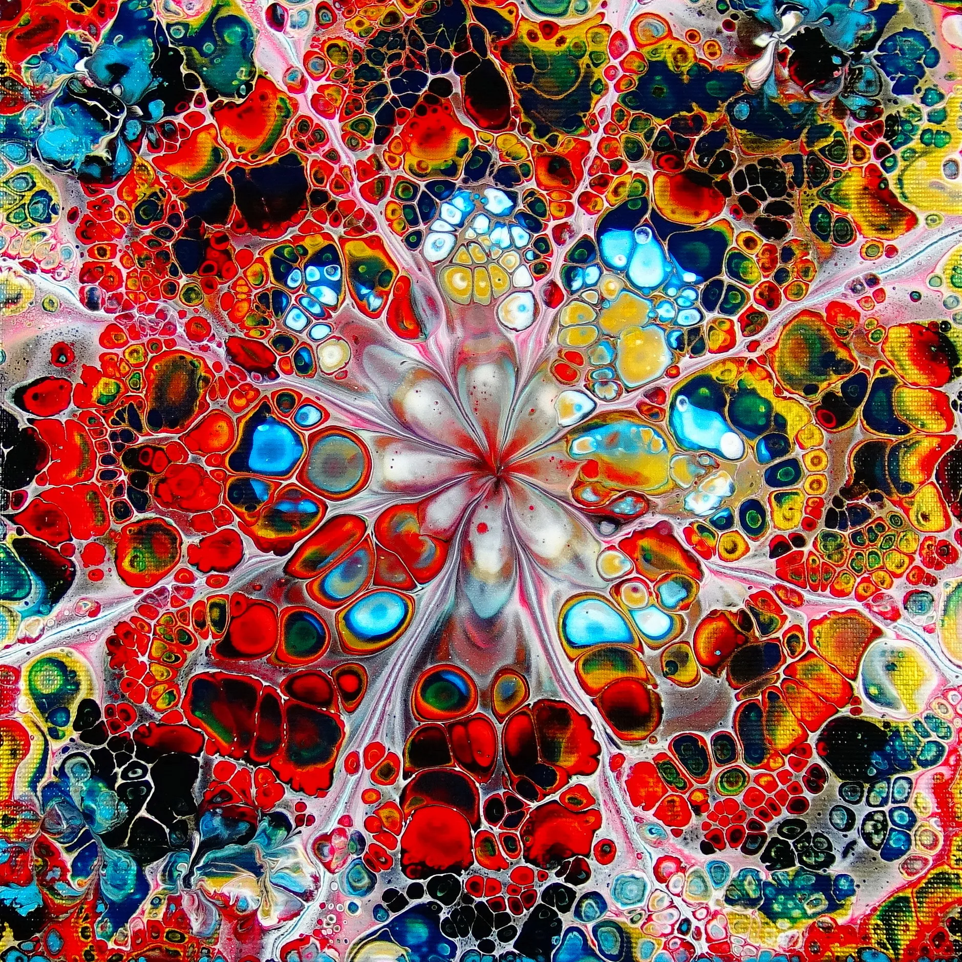 Stained Glass Flower For Christmas ~ Open Cup Technique ~ Acrylic Pouring ~ Fluid Art