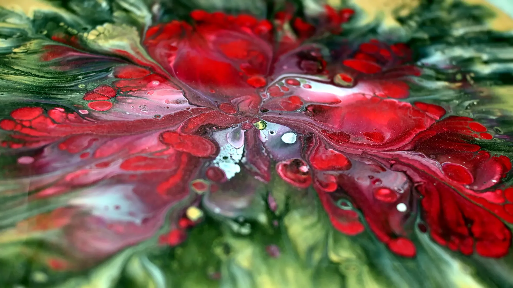Back To My Beginnings ~ Happy New Year! ~ Flower Dip ~ Fluid Art ~ Fiona Art