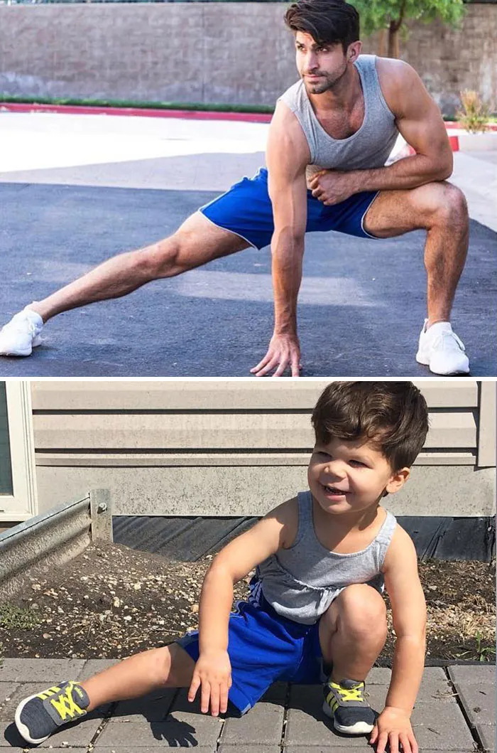 Mom Makes Fun Of Her Model Brother By Having Her Toddler Recreate His Poses, And Result Is Hilariously Adorable (45 New Pics)