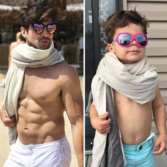 Mom Makes Fun Of Her Model Brother By Having Her Toddler Recreate His Poses, And Result Is Hilariously Adorable (45 New Pics)