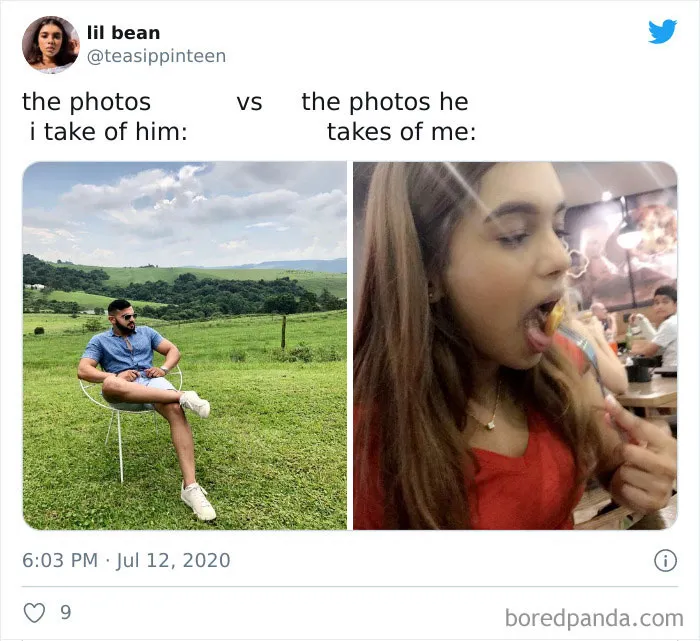 30 Girls Share “Pics I Take Of My Boyfriend Vs. Pics He Takes Of Me” Comparisons (New Pics)