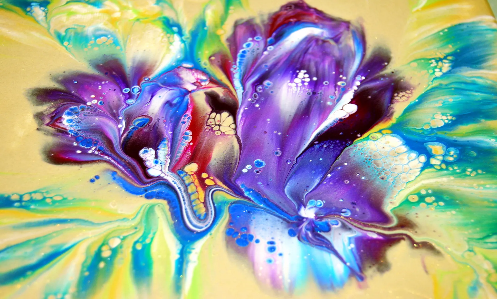 Metallic Background Flower Dip ⭐🌹⭐ ~ Choose A Colour ~ Live Acrylic Pouring
