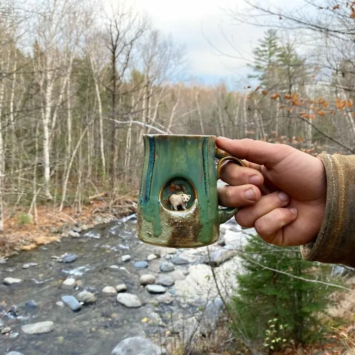 These 31 Brilliant Mugs Have Small Side Nooks Where Tiny Animal Sculptures Live