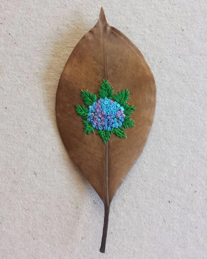 This Brazilian Artist Creates Unique Designs Of Embroidery On Fallen Leaves (109 Pics)