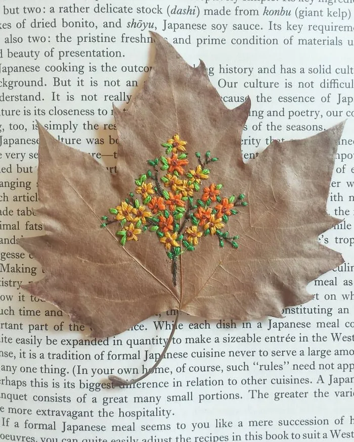 This Brazilian Artist Creates Unique Designs Of Embroidery On Fallen Leaves (109 Pics)