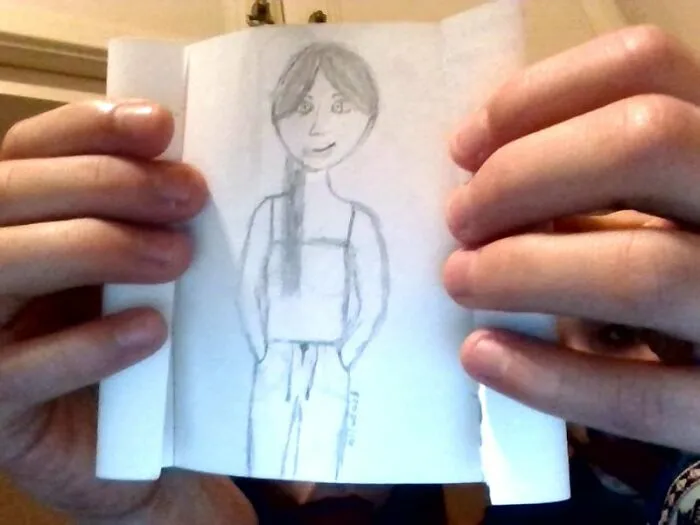 It Is Rlly Accurate Just The Face Isn't Bc I Cant Draw Faces. Also, Maybe Hair Length Is A Little Longer. ( And The Clothes Are Mine Too. I Didn't Make Them Up)