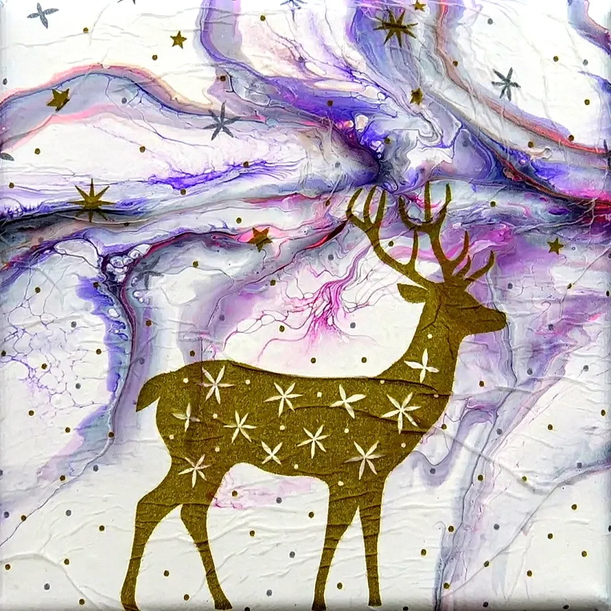 Decoupage On Acrylic Pour Painting ~ Christmas DIY ~ Christmas Gift Ideas ~ #staycreative