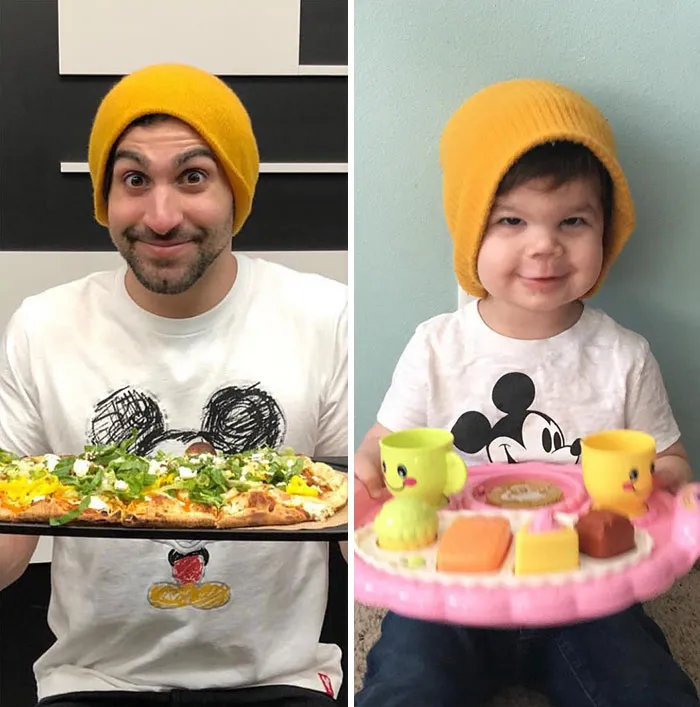Mom Makes Fun Of Her Model Brother By Having Her Toddler Recreate His Poses, And Result Is Hilariously Adorable (45 New Pics)