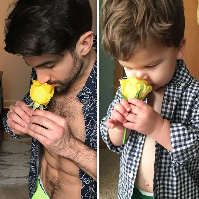 Mom Makes Fun Of Her Model Brother By Having Her Toddler Recreate His Poses, And Result Is Hilariously Adorable (45 New Pics)