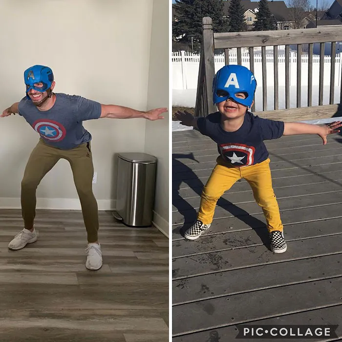 Esta madre sigue burlándose de su hermano modelo haciendo que su bebé recree sus poses con un resultado tan divertido como adorable