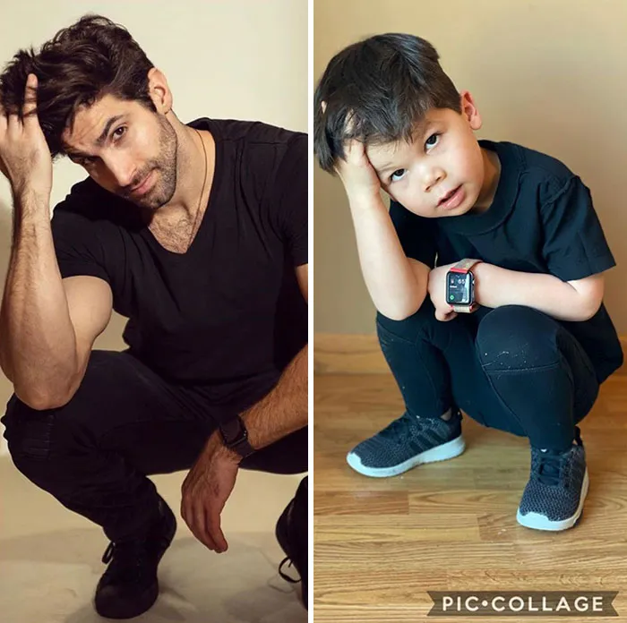 Mom Makes Fun Of Her Model Brother By Having Her Toddler Recreate His Poses, And Result Is Hilariously Adorable (45 New Pics)