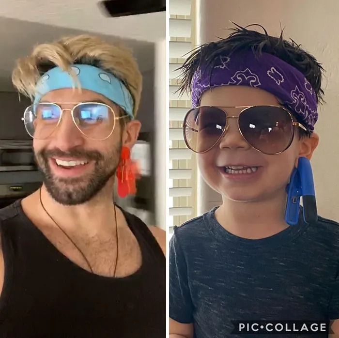 Esta madre sigue burlándose de su hermano modelo haciendo que su bebé recree sus poses con un resultado tan divertido como adorable