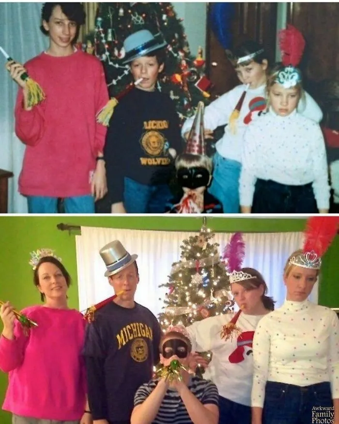 Ser 5 hijos en una familia hace difícil que todos salgamos bien en la misma foto. 27 años después, la recreamos