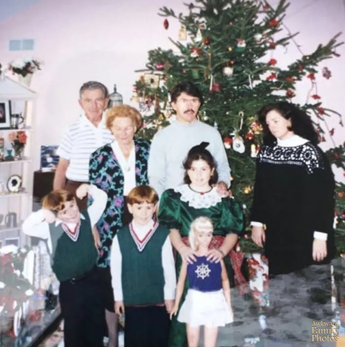 So Many Amazing Things About This Picture. I Am The Beauty With The Middle Part Bangs Accompanied By My Life Size Barbie. My Mom Is Clearly Feeling What Every Mother On Christmas Feels While My Dad Is 90’s Fabulous