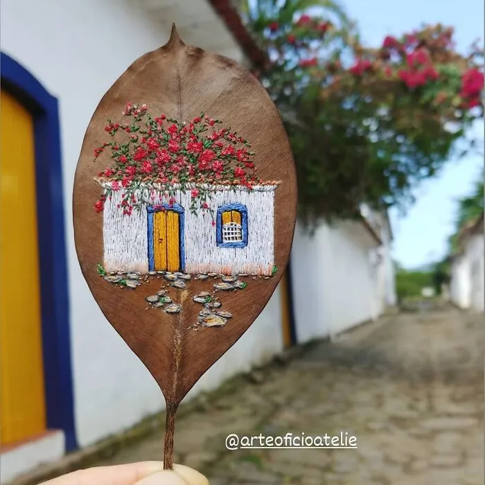 This Brazilian Artist Creates Unique Designs Of Embroidery On Fallen Leaves (109 Pics)