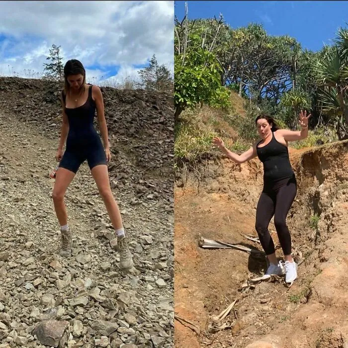 Self Care Tip- It’s Important To Get Outside And Take Photos Of Yourself Falling Down A Hill/Hiking. 
#celestechallengeaccepted 
#celestebarber 
#funny 
#kendalljenner