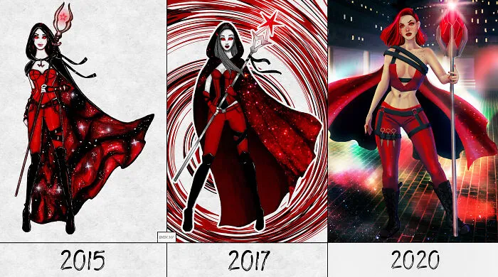 Every Few Years I Redraw This Original Character I Named Cassiopeia To See If I'm Improving