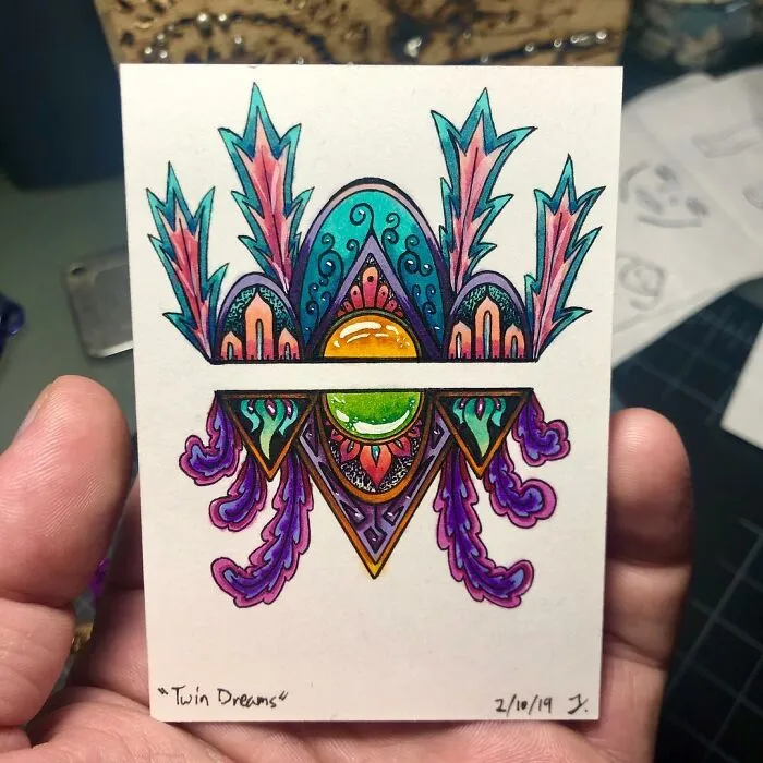 Here Are My Jeweled Doodles Drawn With Pen And Marker (32 Pics)
