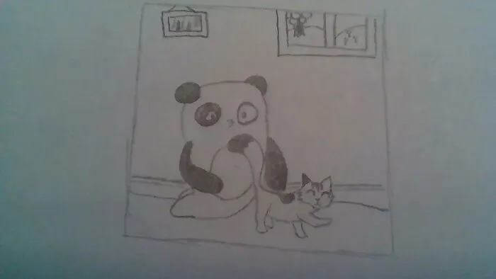 Panda Petting Kitty