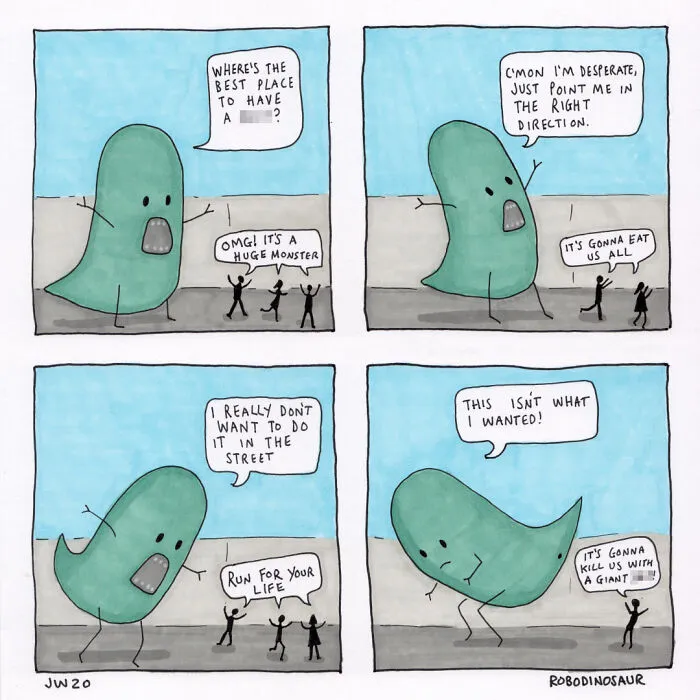 I Make Comics About A Misunderstood Monster That Nobody Likes, So He Sometimes Loses It (10 Pics)