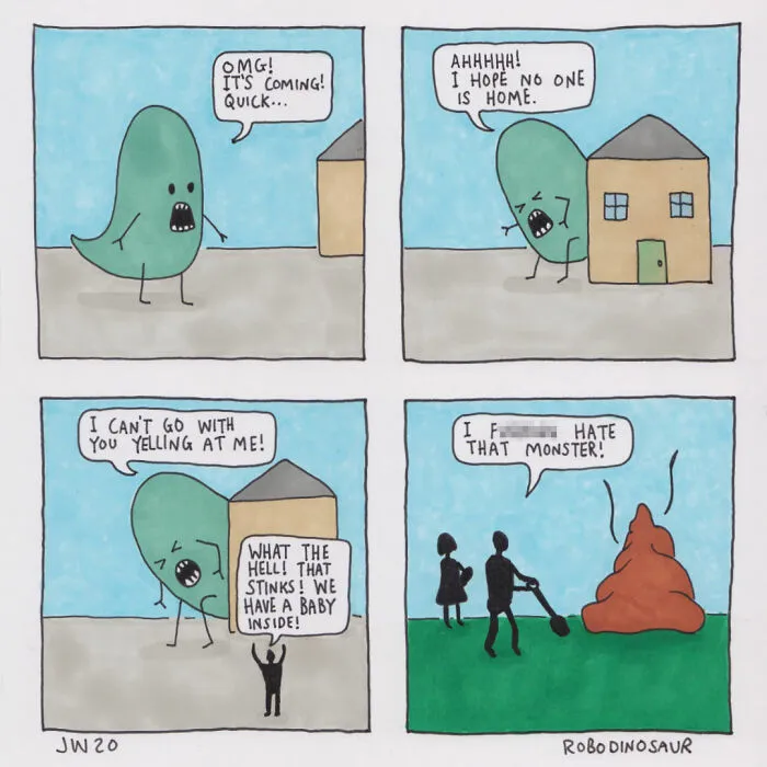 I Make Comics About A Misunderstood Monster That Nobody Likes, So He Sometimes Loses It (10 Pics)