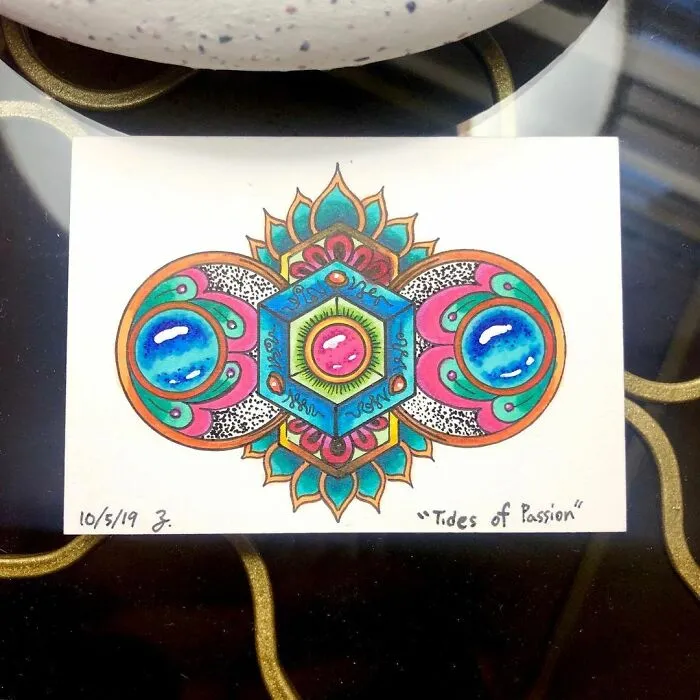 Here Are My Jeweled Doodles Drawn With Pen And Marker (32 Pics)