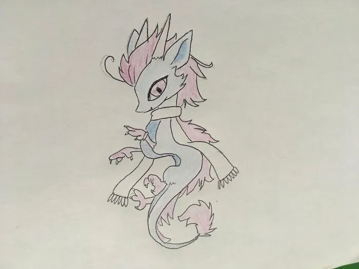 Trans Flag Inspired Baby Dragon
