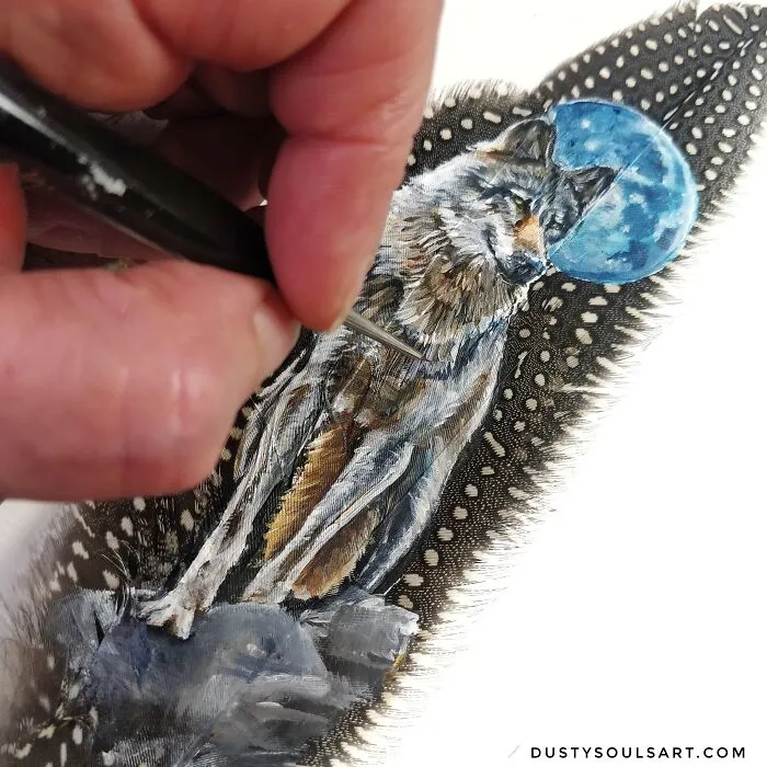 I’m Surviving Lockdown By Painting On Feathers (30 New Pics)