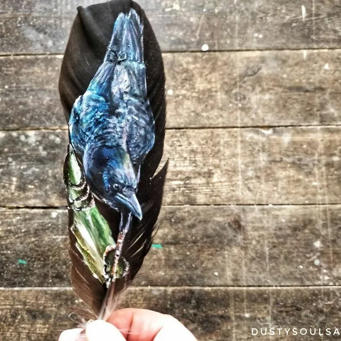 I’m Surviving Lockdown By Painting On Feathers (30 New Pics)
