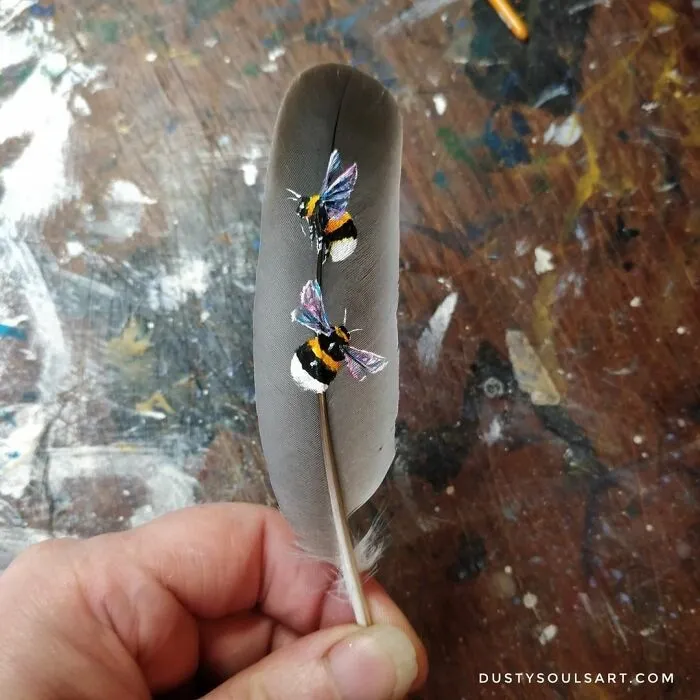 I’m Surviving Lockdown By Painting On Feathers (30 New Pics)