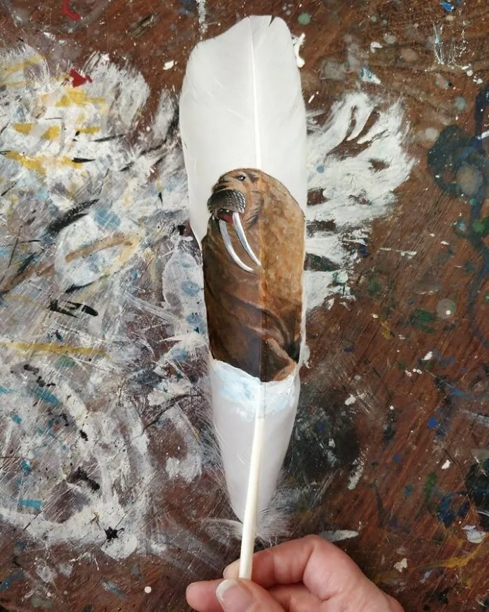 I’m Surviving Lockdown By Painting On Feathers (30 New Pics)